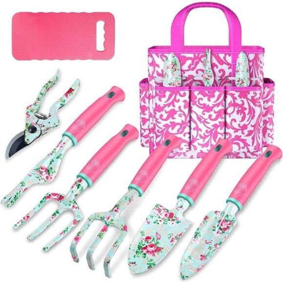 Gardening Tools,8 Pcs Heavy Duty Floral Garden Tool Set Birthday Gifts for Women - Picture 7 of 7